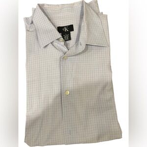 Calvin Klein Blue Dress Shirt Elegant Cotton Business